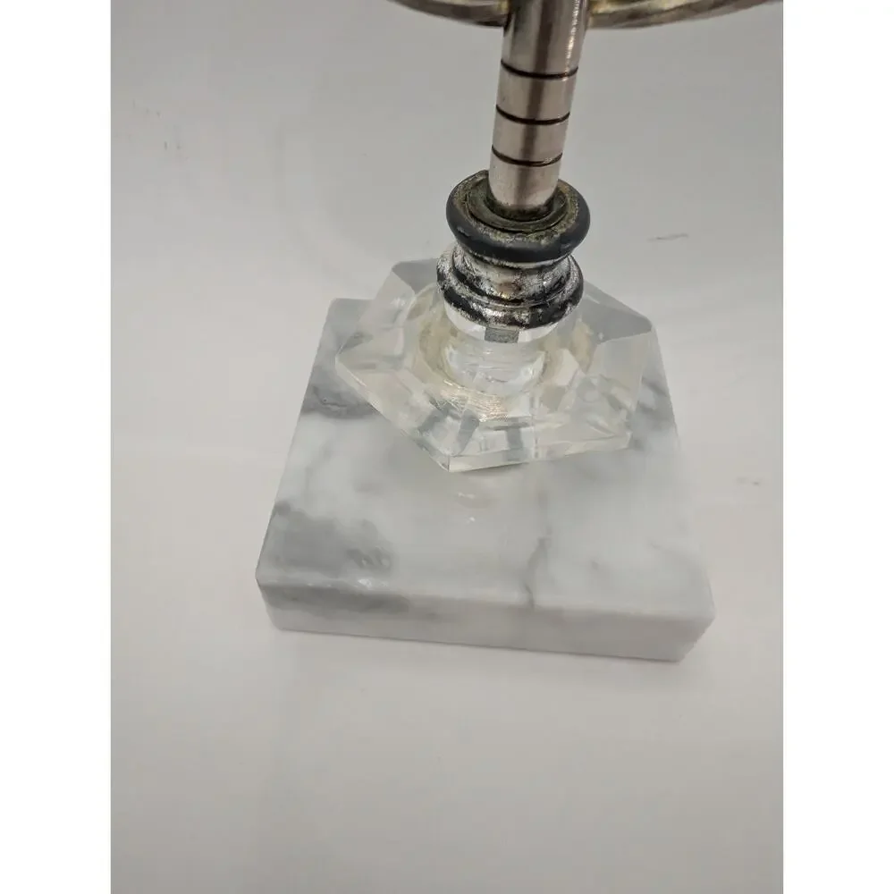 Vanity Mirror Marble And Crystal Stand Mirror Magnifying Hollywood Glam Vintage